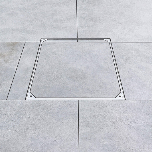 Project: Aluminium Recessed Manhole Cover in a Grey Slab Floor