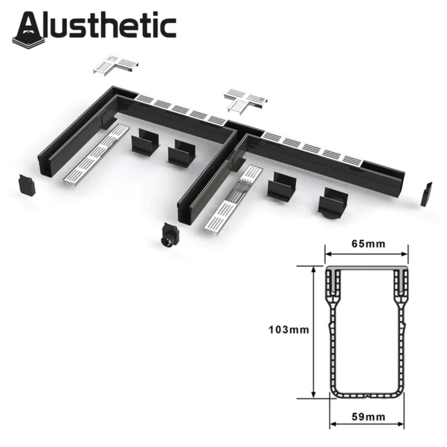 Aluminium Threshold Drainage Channel System A15
