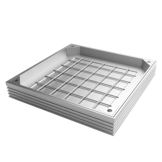 Double Sealed Aluminium Recessed Manhole Cover 60mm Multiple Sizes