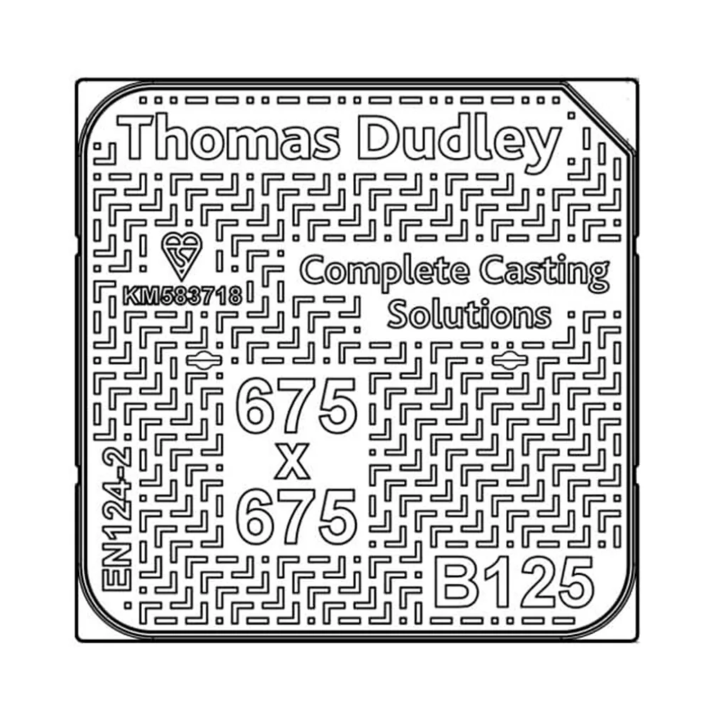 675 x 675mm Ductile Iron Manhole Cover and Frame B125