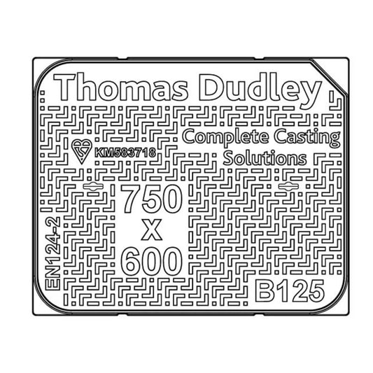 750 x 600mm Ductile Iron Manhole Cover and Frame B125