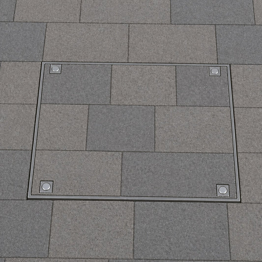 600 x 450mm Sealed & Locking Recessed Manhole Cover Galvanised Steel