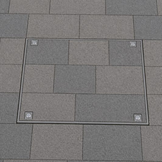 600 x 450mm Sealed & Locking Recessed Manhole Cover Galvanised Steel